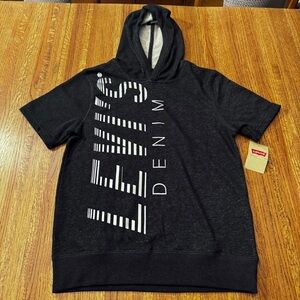 NWT Levi’s Kids’ hooded lightweight black fleece shirt for 12-13 year olds